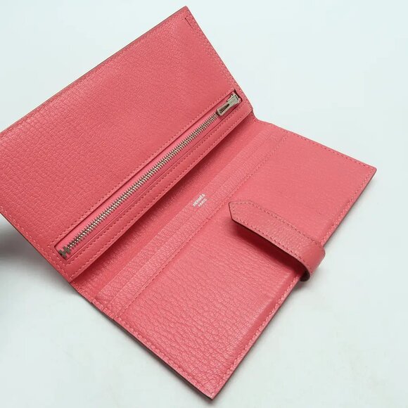 HERMES Bearn Pink Leather Wallet 936-041625 - Picture 10 of 12